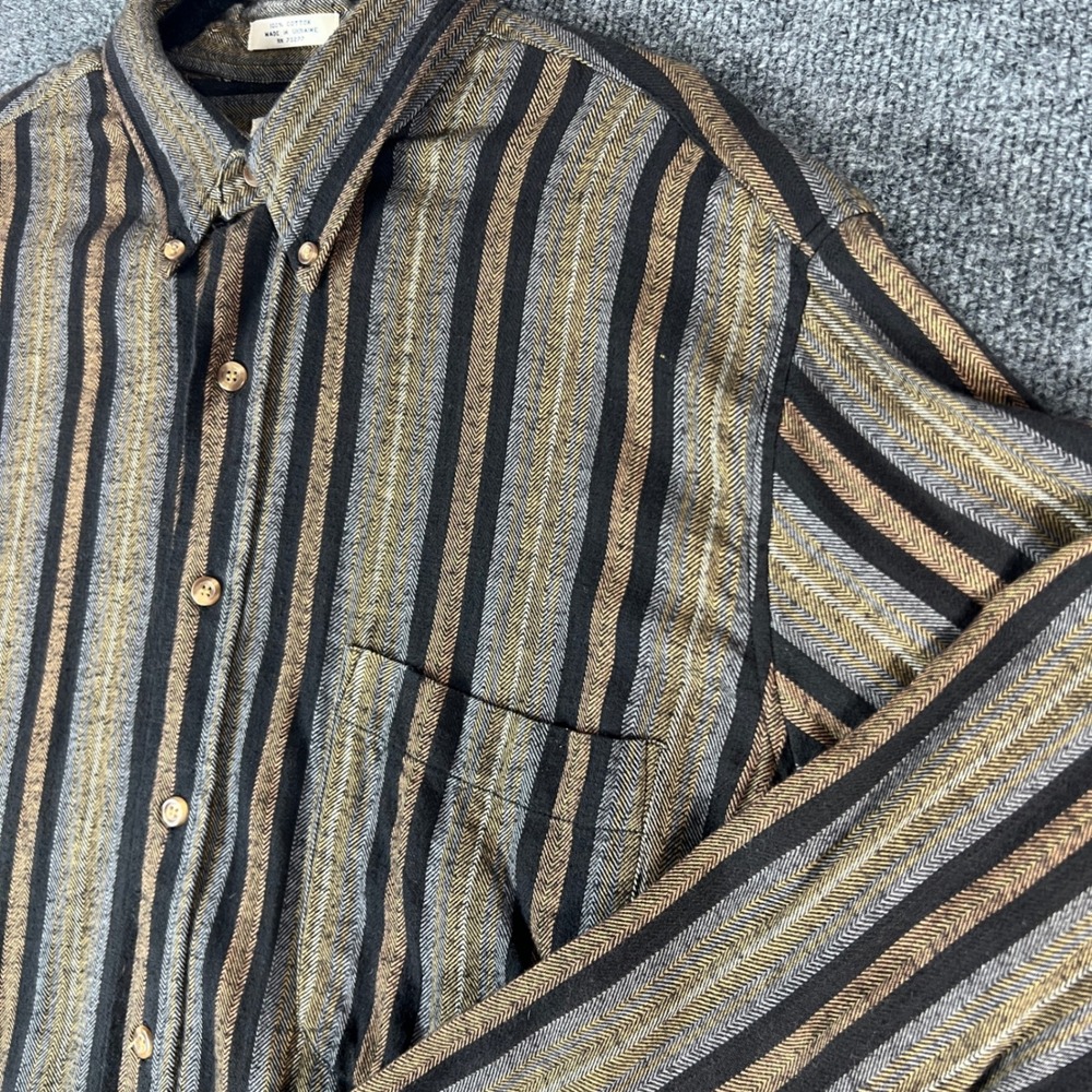 Bay Area Traders Men's Striped Button Down‎ Shirt Long Sleeve 100% Cotton